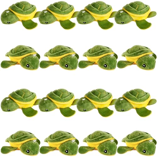 Flahard 16 Pcs 38 Inch Mini Stuffed Turtle Animals Toys Plush Turtle Animals Turtle Party Favors Small Stuffed Turtle Keychain for Birthday Party Goodie Bag Fillers - Image 1