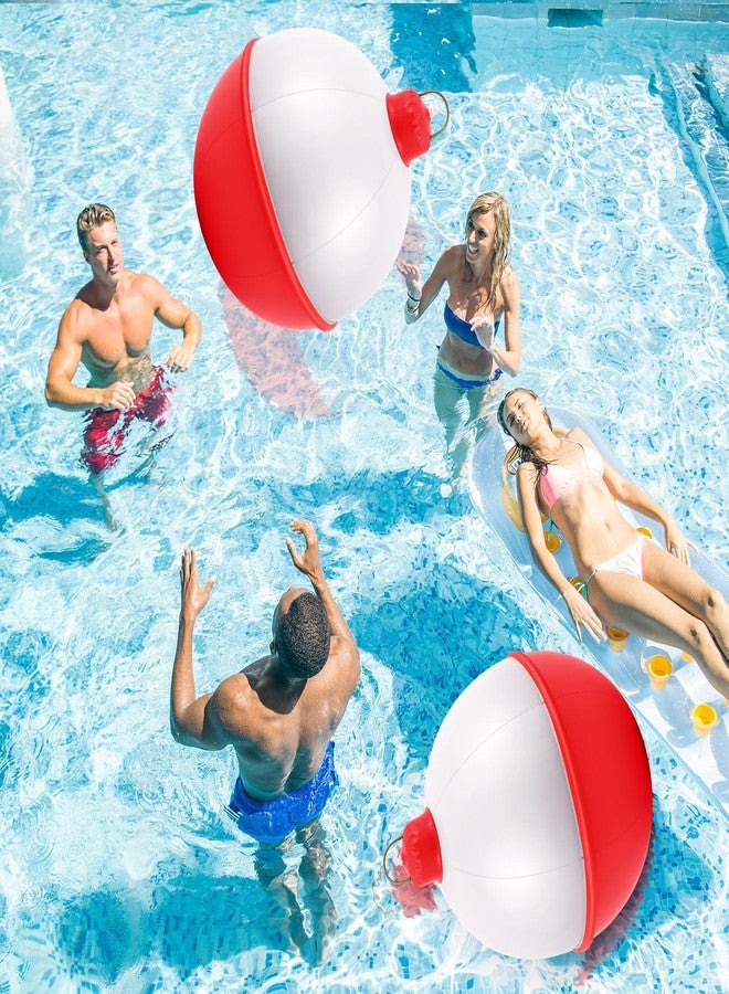 Jetec 2 Pcs 32 Inch Giant Inflatable Fishing Bobber Decorations Outdoor Inflatable Red White Hanging Ornaments for Fishermen Birthday Party Yard Decoration Pool Party Favors Supplies - Image 5