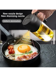 OIL Brand 2 in 1 Glass Oil Sprayer and Dispenser with Kitchen Oil Dispenser, Premium Oil Bottle for Air Fryer, Salad, Frying, Grilling  - Image 2