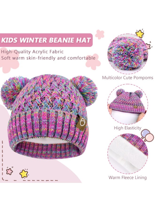 NajmStyle Winter Hat Scarf Gloves Set, Kids Soft Warm Hat Neck Warmer Mittens for 2-10 Years Old - Image 4