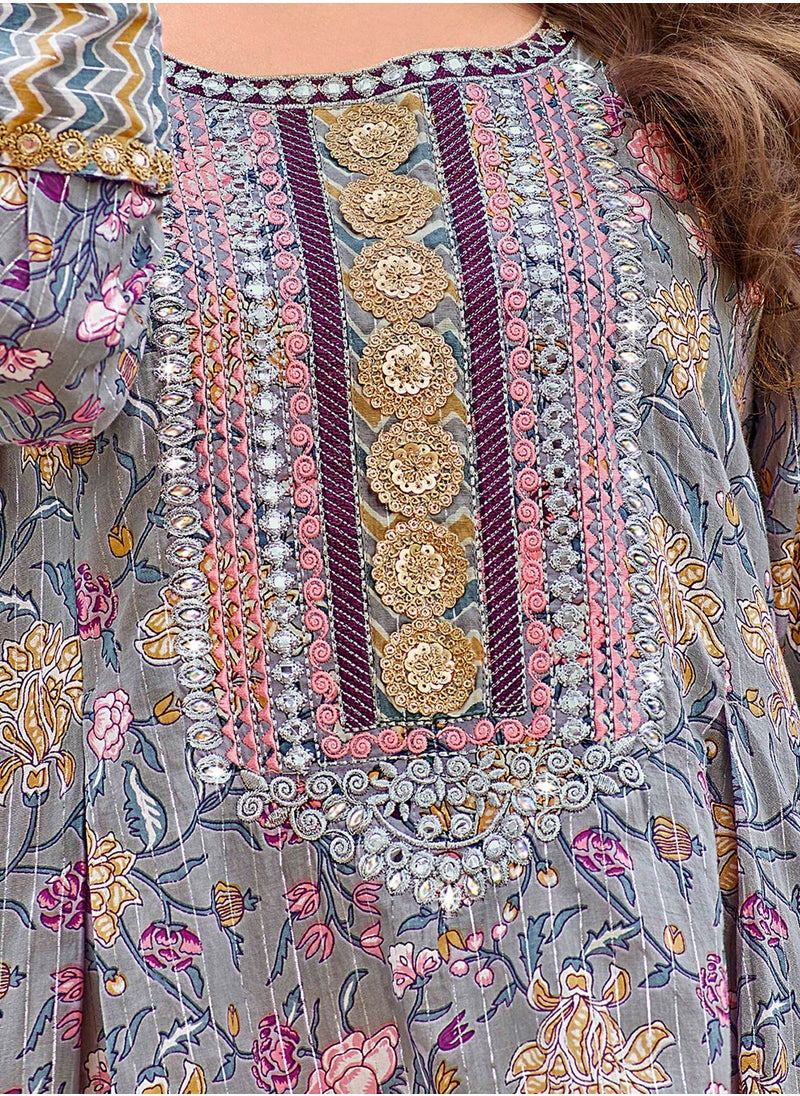 SARA - Sara Floral Printed Jalabiya - Image 1