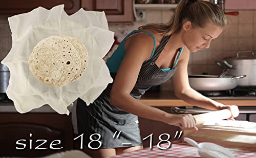 Mincerfit Soft Cotton Muslin roti cover Cotton Roti Cover Tortilla Breads Covering Cloth Square Shape Cotton Muslin Cloth1818 Inch Big size 4 - Image 5