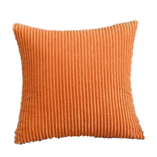 Guffaw,Corduroy Decorative Throw Pillow Covers, Cushion Covers, Premium Cushion Cover Super Soft for Sofa and Bed (2, Orange, 16x16 inches) - Image 3