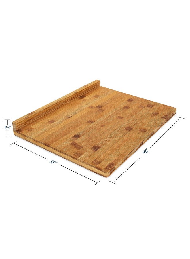 Camco Camco Bamboo Cutting Board with Counter Edge | Perfect for Vegetables, Fruits, Meats, and Cheeses | Measures 18-inches x 14-inches x 1-3/4-inches (43545), Brown - Image 5