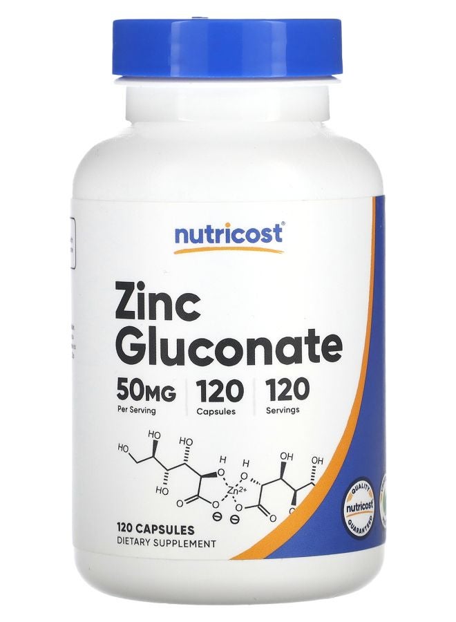 Nutricost Zinc Gluconate 50 mg 120 Capsules