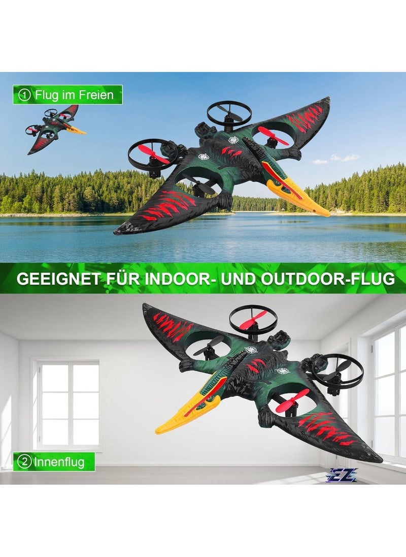 ELTRAZONE - RC Aeroplane 2.4GHz Remote Controlled Aeroplane L0713 Quadcopter, Floating Fighter Aircraft RTF for Beginners, Children & Adults, USB Charging, Green – Easy to Fly, Fun for All Ages - Image 1
