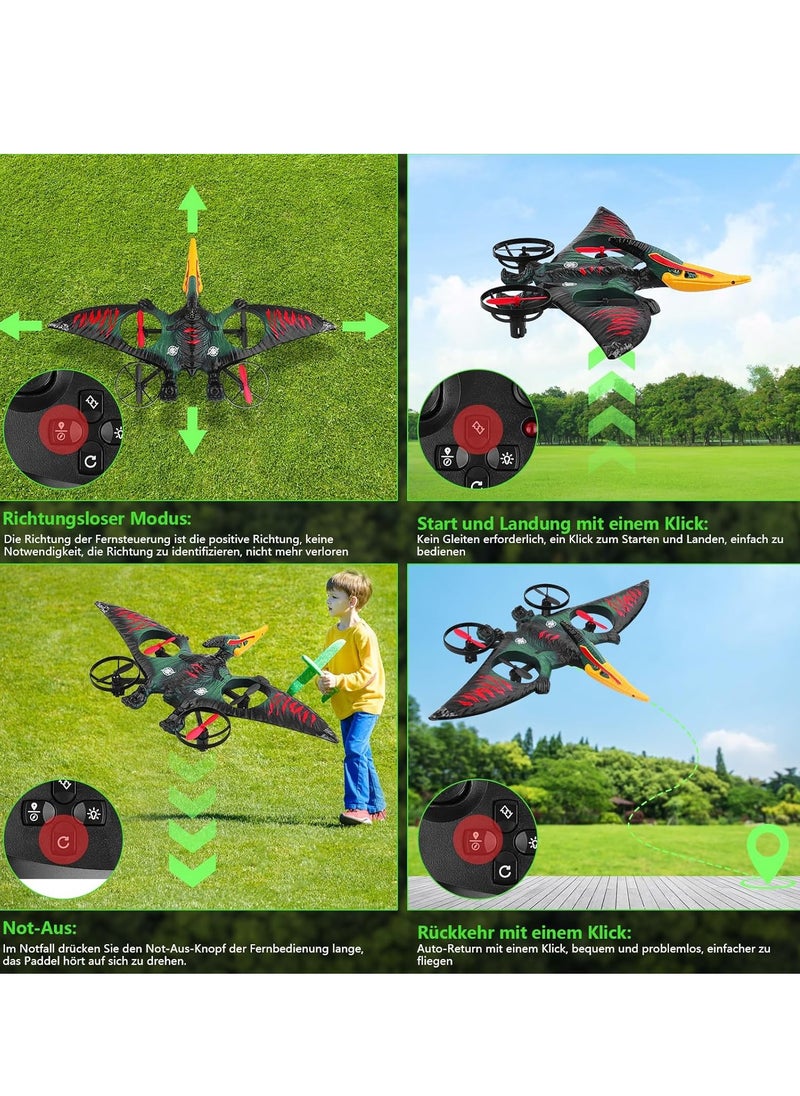 ELTRAZONE - RC Aeroplane 2.4GHz Remote Controlled Aeroplane L0713 Quadcopter, Floating Fighter Aircraft RTF for Beginners, Children & Adults, USB Charging, Green – Easy to Fly, Fun for All Ages - Image 1