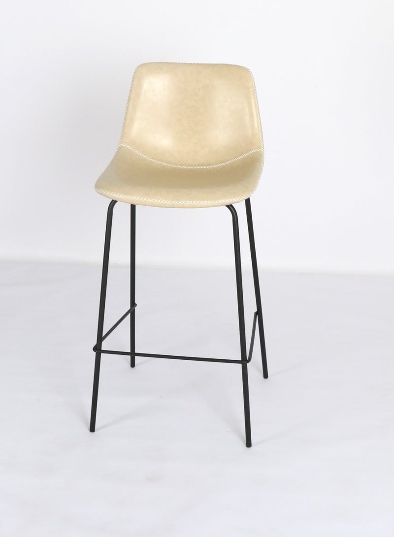 Living Dining Bar Stool High-Back Metal Frame Bar Counter Stool 