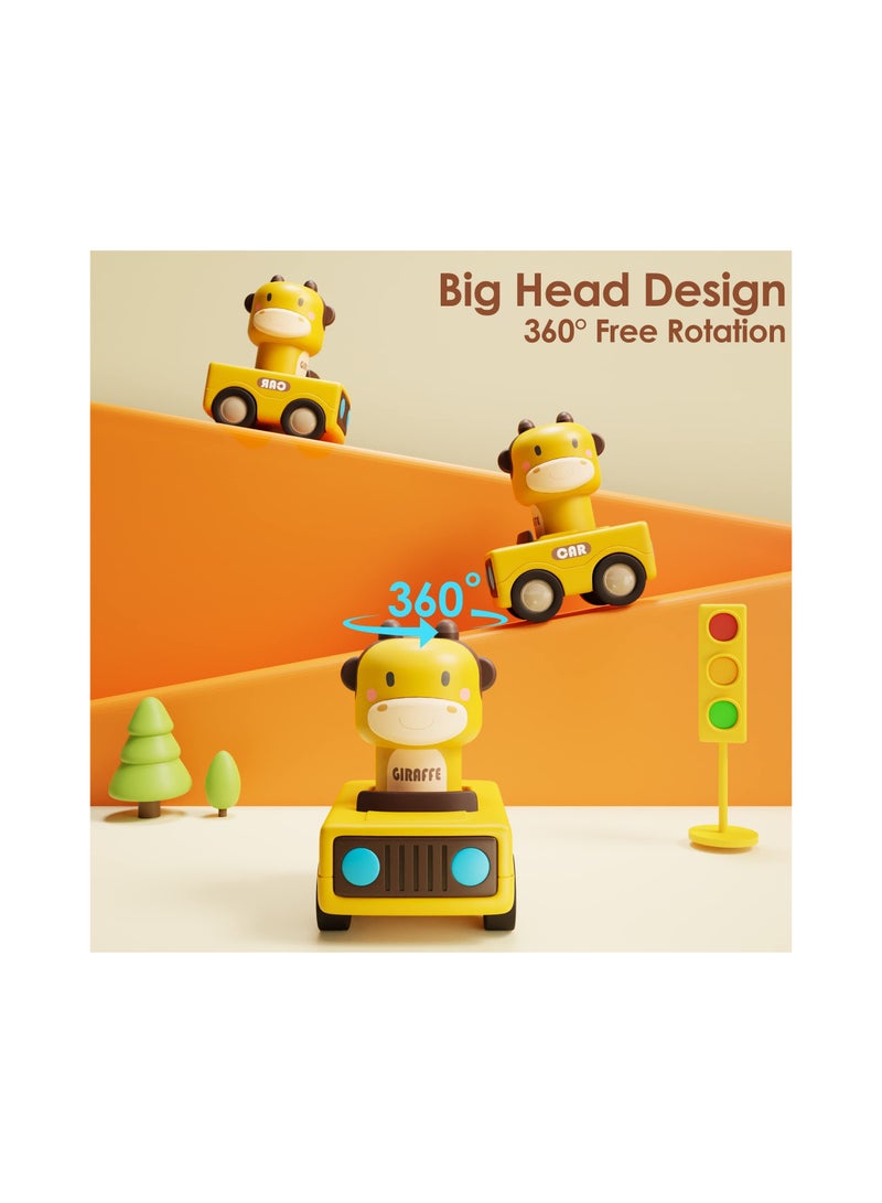 Press and Go Baby Animal Racing Cars for Toddlers 1-3 Years, Friction Push Car Toy Set for Infants 6-18 Months, Perfect 1st Birthday Gift for Boys and Girls (4 Pack)  - Image 4