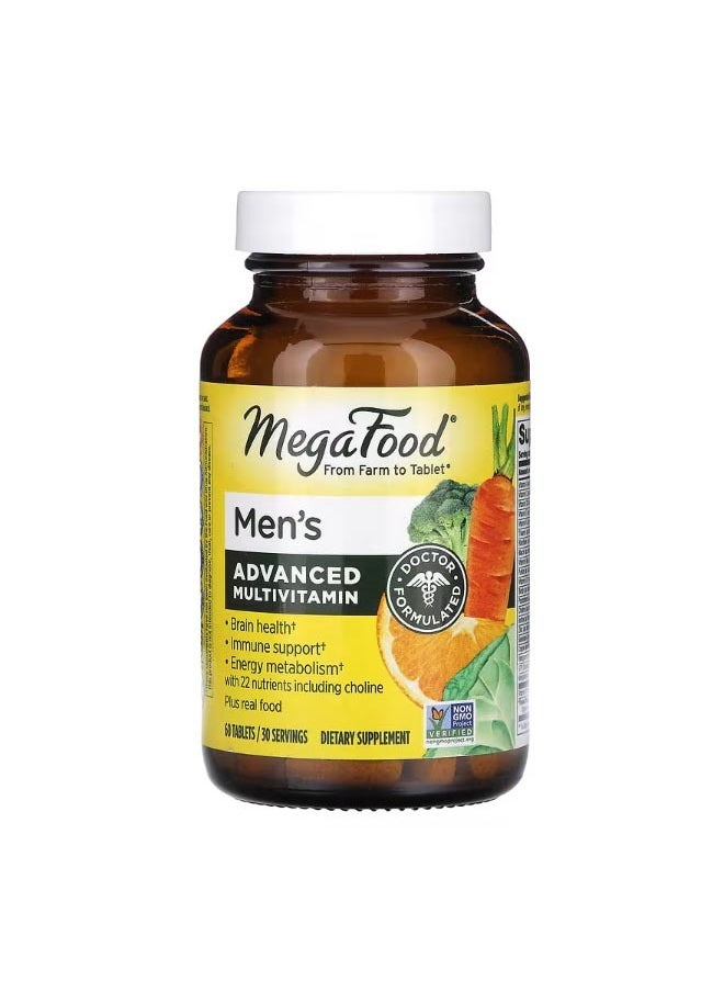 MegaFood Mens Advanced Multivitamin 60 Tablets  - Image 1