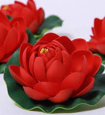 brown leaf Lotus Floating Flower Popular Decorative Multicolored Small Size10 Cm Artificial Flowers Diwali Home Decoration Gift Item Set of 6 - Image 5