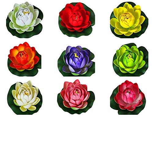 brown leaf Lotus Floating Flower Popular Decorative Multicolored Small Size10 Cm Artificial Flowers Diwali Home Decoration Gift Item Set of 6 - Image 3