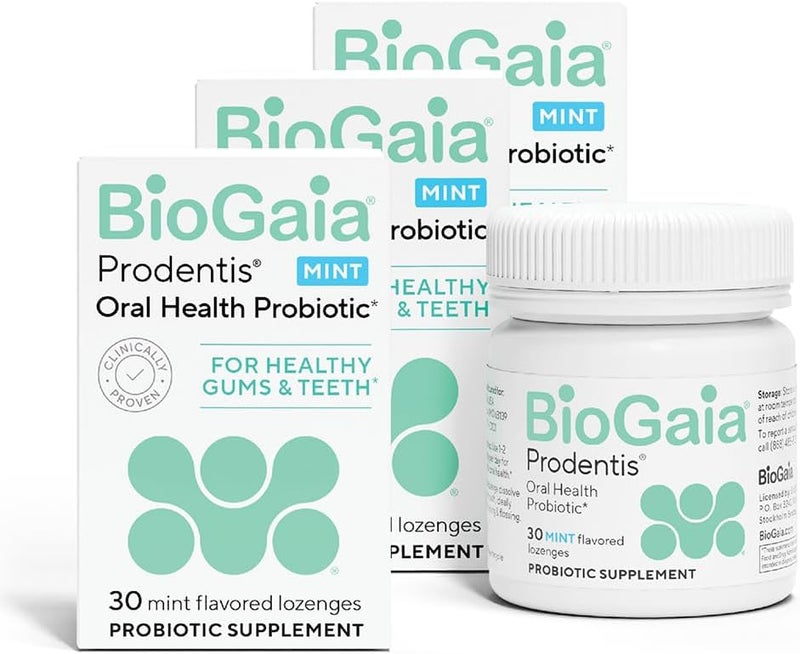 BioGaia BioGaia Prodentis 3-Pack | Dental Probiotic Lozenges | Promote Healthy Gums & Teeth | Defend Against Dental Problems | Replenish Oral Microbiome | Improve Oral Health | Mint Flavor | 90 Day Supply