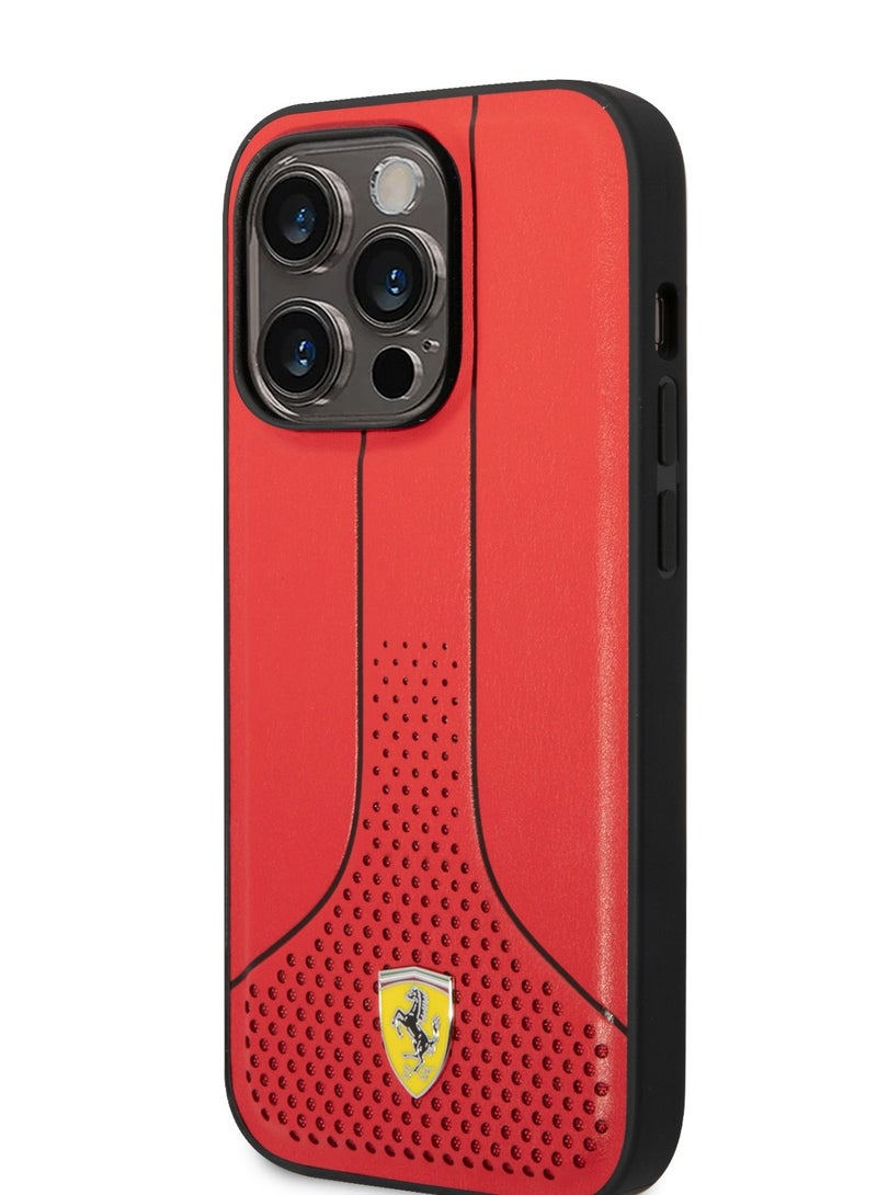 Ferrari حافظة فيراري PU 296P الصلبة لهاتف آيفون 14 برو - أحمر [ FEHCP14LPCSR ] - Image 1