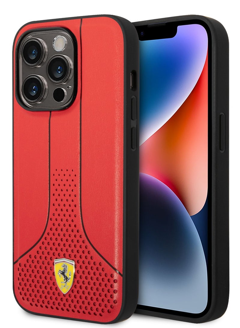 Ferrari حافظة فيراري PU 296P الصلبة لهاتف آيفون 14 برو - أحمر [ FEHCP14LPCSR ] - Image 2