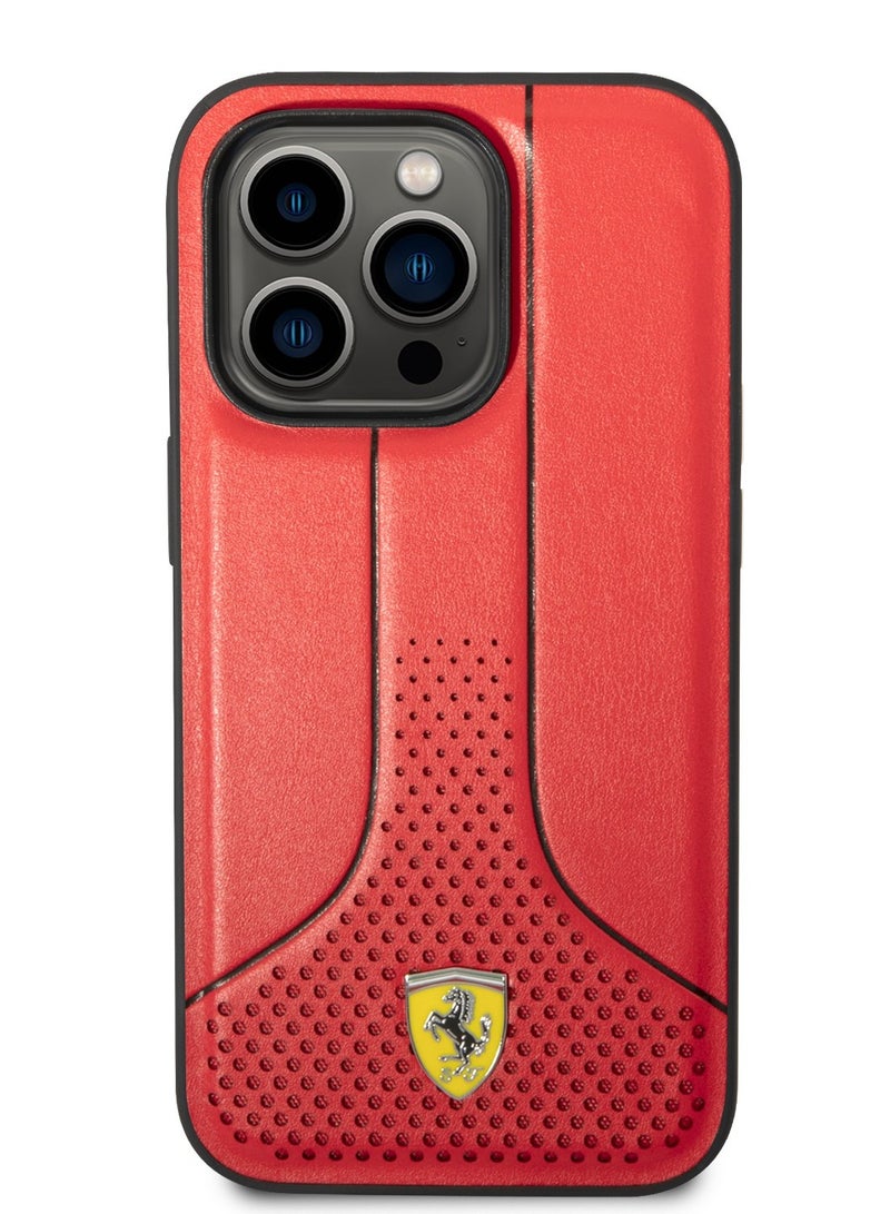 Ferrari حافظة فيراري PU 296P الصلبة لهاتف آيفون 14 برو - أحمر [ FEHCP14LPCSR ] - Image 4