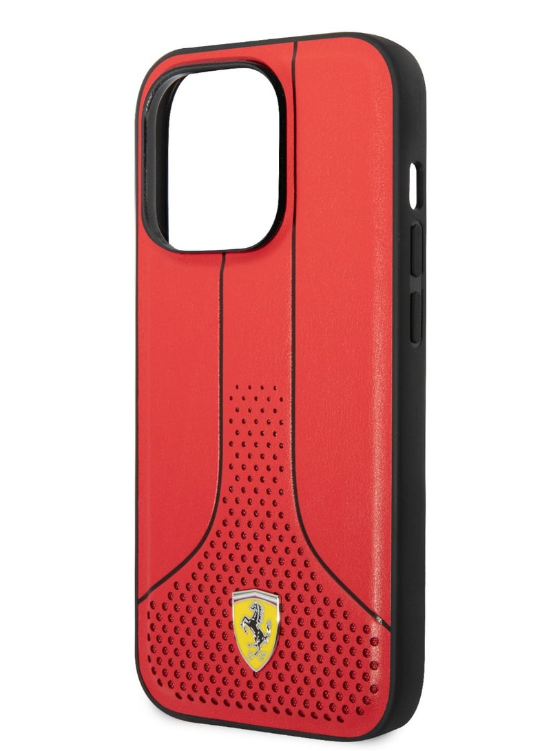 Ferrari حافظة فيراري PU 296P الصلبة لهاتف آيفون 14 برو - أحمر [ FEHCP14LPCSR ] - Image 5