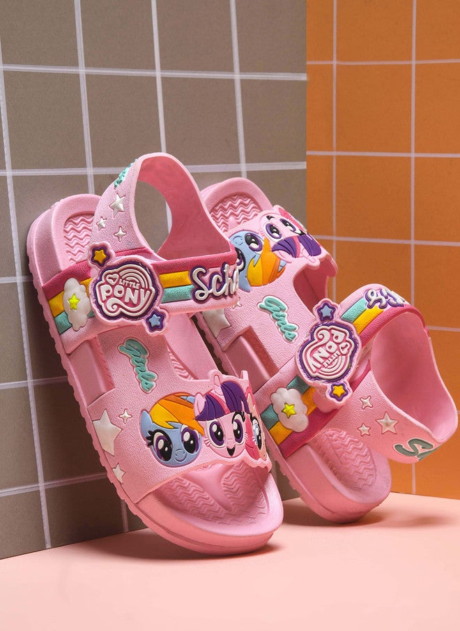 KATS My Little Pony Girls' Pink Comfort Sandals with Velcro Closure - Image 1