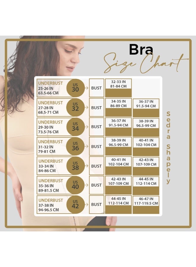 Sedra Shapely Women's medical post-breast surgery bra with front closure and comfortable compression support, beige. - Image 5