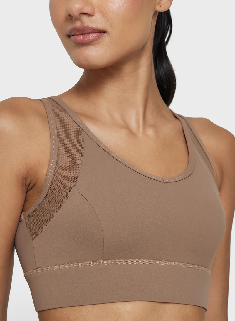 FRWD Mesh Panel Sports Bra with Back Clasp
