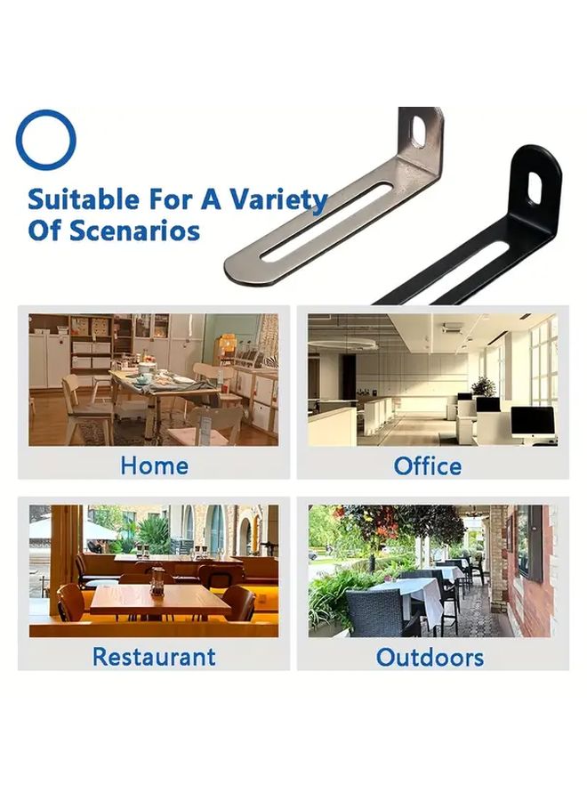 Heavy Duty 10 Sets Silvery L Shaped Shelf Brackets 50 Pcs Adjustable Metal Corner - Image 4