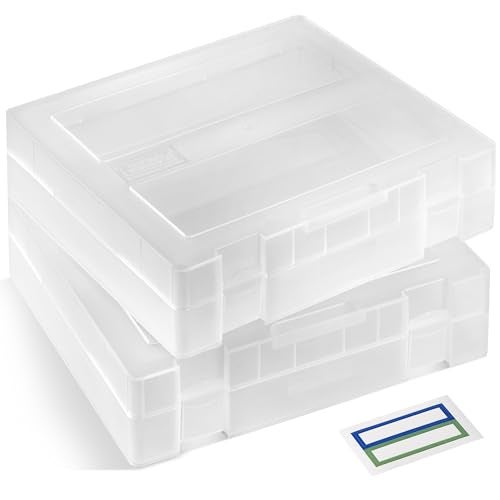 Storage Standard 2-Pack Art and Craft Organizers and Storage Case – Thick Tall Transparent Stackable Plastic Craft Storage Containers, Project Organizer Paper Box Fits 8.5 x 11 Inch Papers & More, 12.4 x 10.8 x 3.1 In - Image 2
