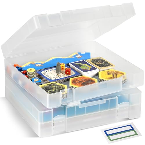 Storage Standard 2-Pack Art and Craft Organizers and Storage Case – Thick Tall Transparent Stackable Plastic Craft Storage Containers, Project Organizer Paper Box Fits 8.5 x 11 Inch Papers & More, 12.4 x 10.8 x 3.1 In - Image 1