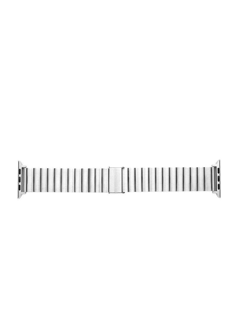 Angmei - apple watch band Stainless Steel Stretch Metal Replacement Expansion Watch Band  bamboo strap flat interface suitable for apple watch iwatch Apple watch metal strap suitable for 42-44-45-49mm - Image 1