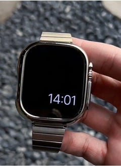 Angmei apple watch band Stainless Steel Stretch Metal Replacement Expansion Watch Band  bamboo strap flat interface suitable for apple watch iwatch Apple watch metal strap suitable for 42-44-45-49mm  - Image 2