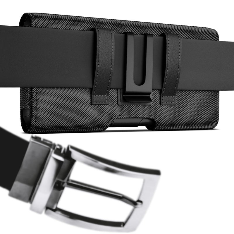 DeBin Holster for iPhone 16 Plus 16 Pro Max 15 Plus Promax 14 Plus 13pro Max 12 Max 11 Xs Max 8 Plus 7 Plus, Nylon Cell Phone Belt Holder Clip Case Carrying Pouch (Fits Phone with Protective Case) - Image 5