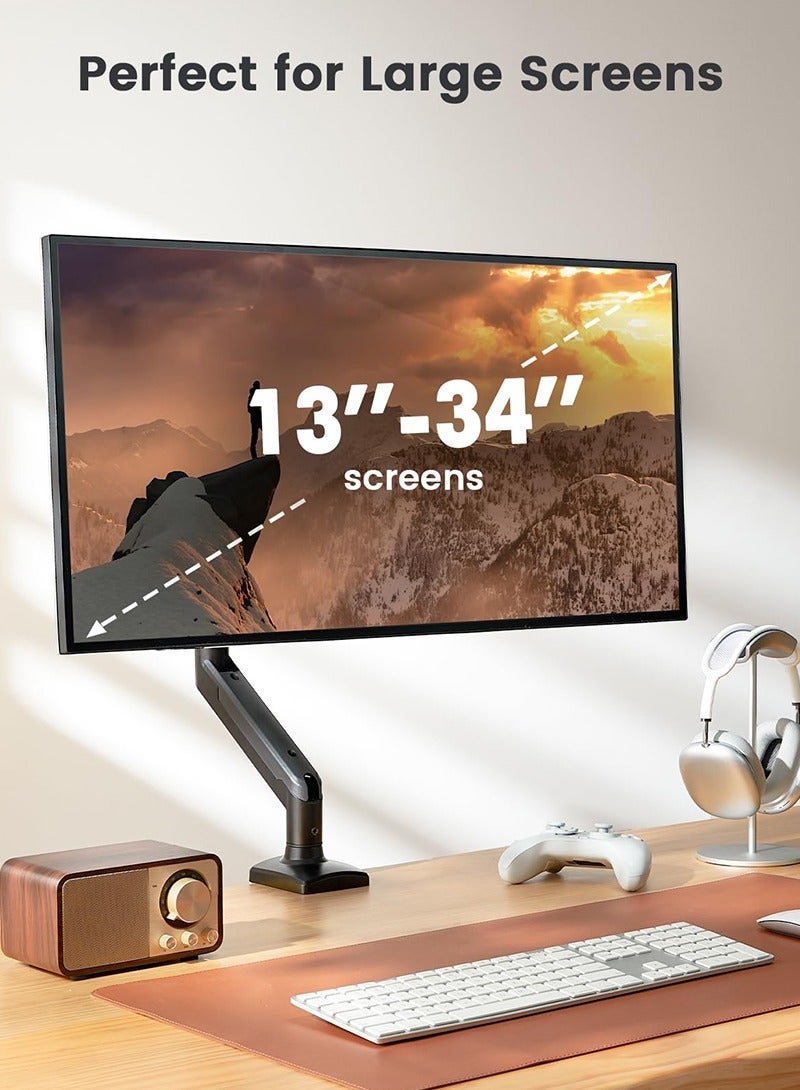 Gmisun Monitor Desk Mount Single Arm, Gas Spring Monitor Arm, Fits 13–34 Inch, 2–10kg - Image 2