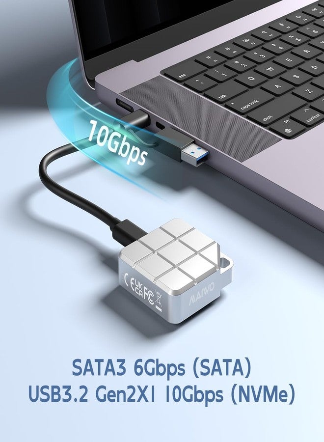 مايوو علبة MAIWO M.2 2230 NVMe SSD، منفذ USB 3.2 من الجيل الثاني بسرعة 10 جيجابت في الثانية، هيكل معدني بدون أدوات، يدعم تسجيل 4K ProRes على أجهزة iPhone، متوافق مع أقراص SSD من نوع M.2 2230mm NVMe M-Key/SATA B+M Key - Image 3