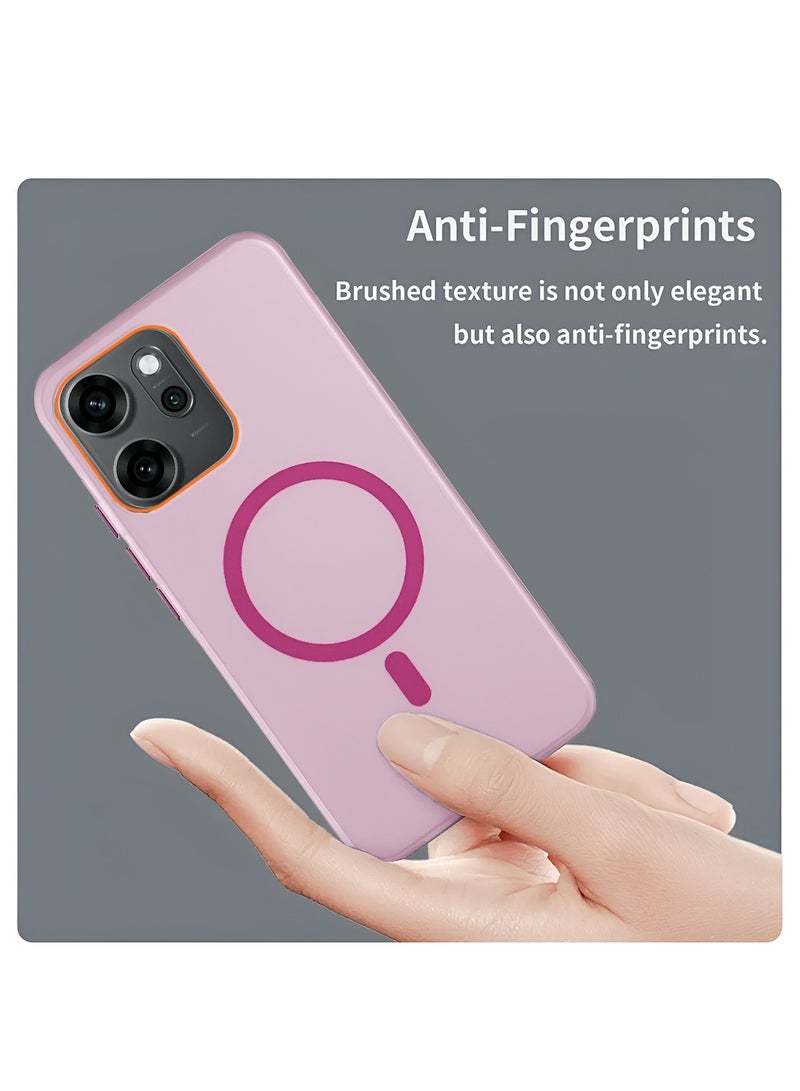 Wtech Oppo Reno14 F 5G 2025 Hybrid Translucent Magsafe with Magnetic Charging Raised Camera Lips Elegant Look Case Cover (MCMPMN) - Baby Pink - Image 4