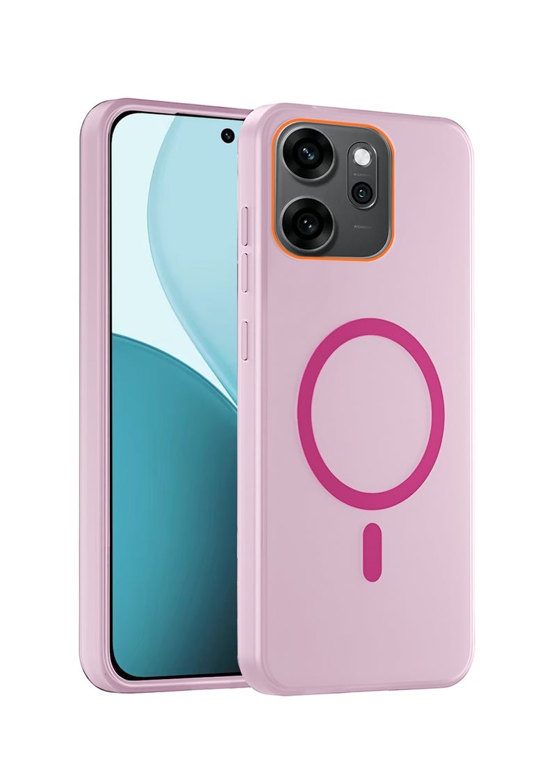 Wtech Oppo Reno14 F 5G 2025 Hybrid Translucent Magsafe with Magnetic Charging Raised Camera Lips Elegant Look Case Cover (MCMPMN) - Baby Pink - Image 1