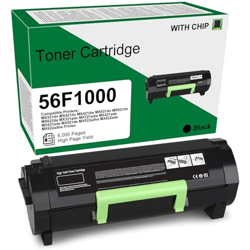 SAIBOYA High Yield 56F1000 Black Toner Cartridge Compatible with Lexmark MS321 MS421 MS521 MS621 MS622 MX321 MX421 MX521 MX522 MX622 Printers Black 6000 Pages - Image 1