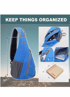 Excefore Sling Bag for Women Men Crossbody Backpack Hiking Daypack Multipurpose Cross Body Chest with Hidden Earphone Hole  - Image 5