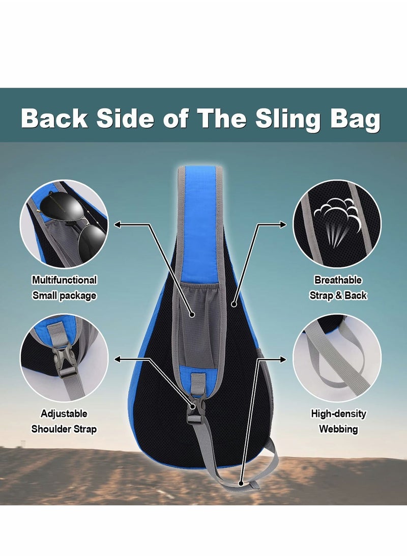Excefore Sling Bag for Women Men Crossbody Backpack Hiking Daypack Multipurpose Cross Body Chest with Hidden Earphone Hole  - Image 3
