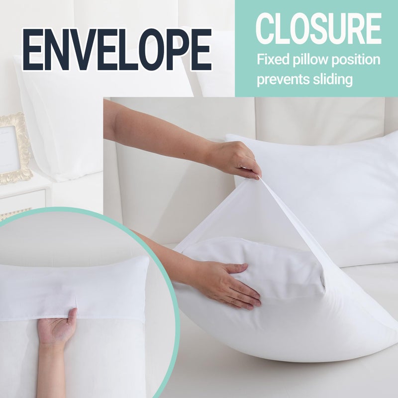 ZPECC White Pillow Cases Bulk 24 Pack - Standard Pillowcases with Envelope Closure, Soft Brushed Microfiber Pillow Cover for Hotel Airb&bs Hospital Bedding Essential - Image 5
