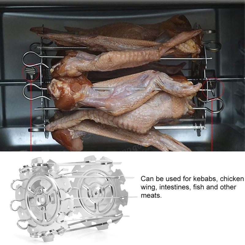 Stainless Steel Roaster Electric Oven Barbecue Skewers Needle Cage Set BBQ Grill Accessory - Image 3