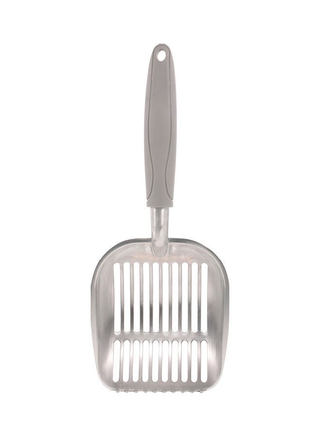 NIBEMINENT Cat Litter Scooper Shovel Sifter with Long Handle Silver/Grey - Image 1
