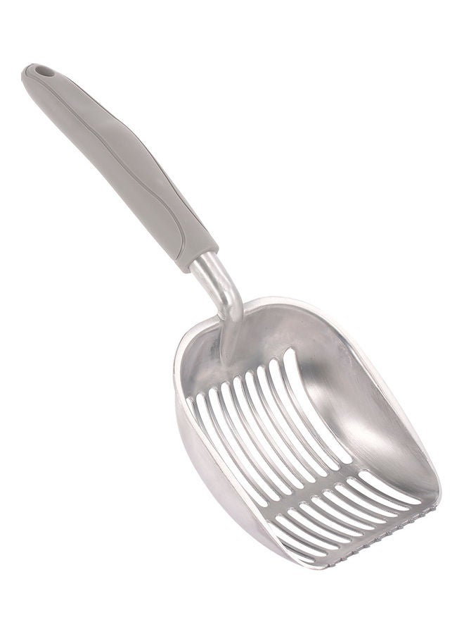 NIBEMINENT Cat Litter Scooper Shovel Sifter with Long Handle Silver/Grey - Image 3