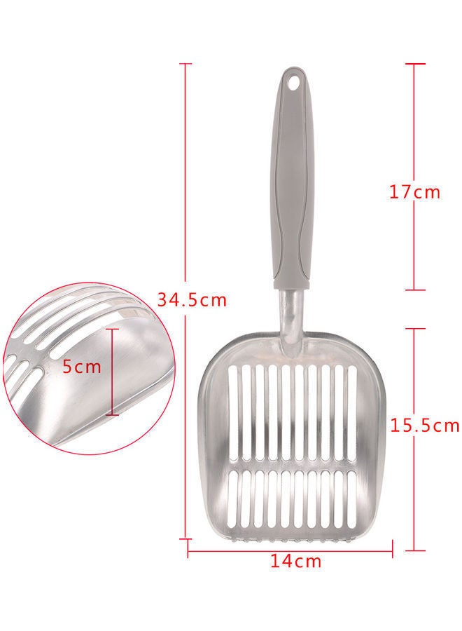 NIBEMINENT Cat Litter Scooper Shovel Sifter with Long Handle Silver/Grey - Image 4