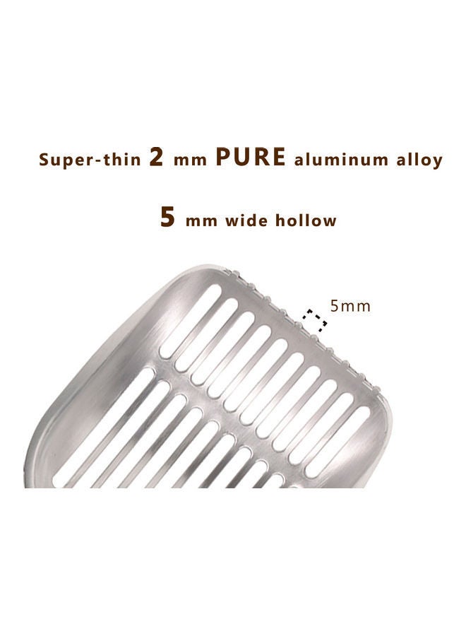 NIBEMINENT Cat Litter Scooper Shovel Sifter with Long Handle Silver/Grey - Image 5