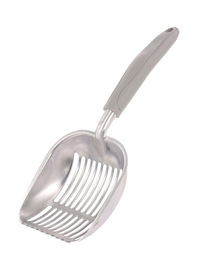 NIBEMINENT Cat Litter Scooper Shovel Sifter with Long Handle Silver/Grey - Image 2