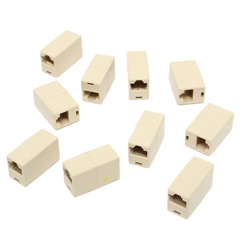 Sadow RJ45 Coupler Plug Network Ethernet LAN Cable Jointer Connector Adapter for Computer Cables & Connectors |Cat-5, Cat-6,Cat-6E Cable Joiner/Connector (Pack of 10)