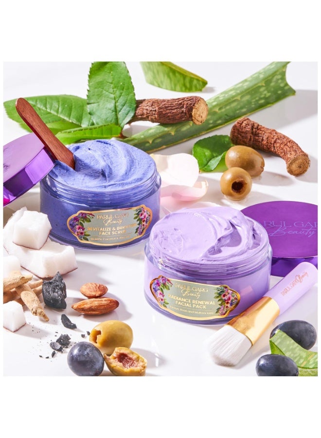Parul Garg Beauty Face Pack & Scrub Combo for Glowing Skin & De-Tan | Removes Dead Skin & Blackheads | For Men & Women | Combo for All Skin Types | Men & Women | Pack of 2 - Image 1
