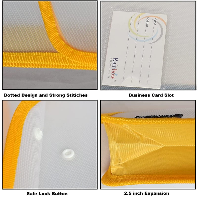 Shuban 4 Pcs Plastic Horizontal File Folder FS Size Poly Envelope Expanding File Document Organizer with Snap Closure & Label Pocket Clear Colored File Pouch for Office Home Storage (Assorted Color) - Image 3