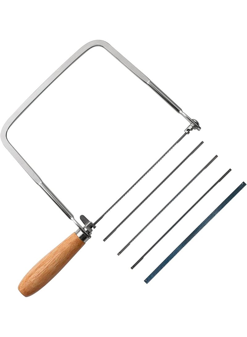 KAKURI KAKURI Coping Saw Coping Frame and 5 Replacement Blades Set (Woodworking, Wood Board, Plastic, and Metal Cutting Blade)  - Image 4