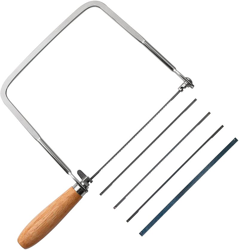 KAKURI Coping Saw Coping Frame and 5 Replacement Blades Set (Woodworking, Wood Board, Plastic, and Metal Cutting Blade) - Image 1