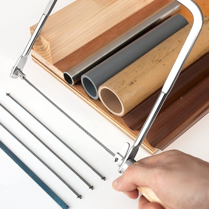 KAKURI Coping Saw Coping Frame and 5 Replacement Blades Set (Woodworking, Wood Board, Plastic, and Metal Cutting Blade) - Image 2